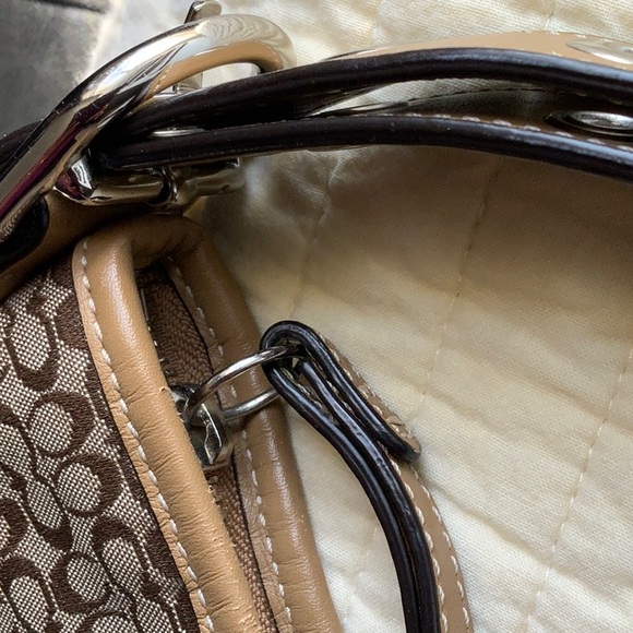 Coach Tan Monogram And Suede Leather Handbag No. J0732-F10945 - Picture 12 of 12